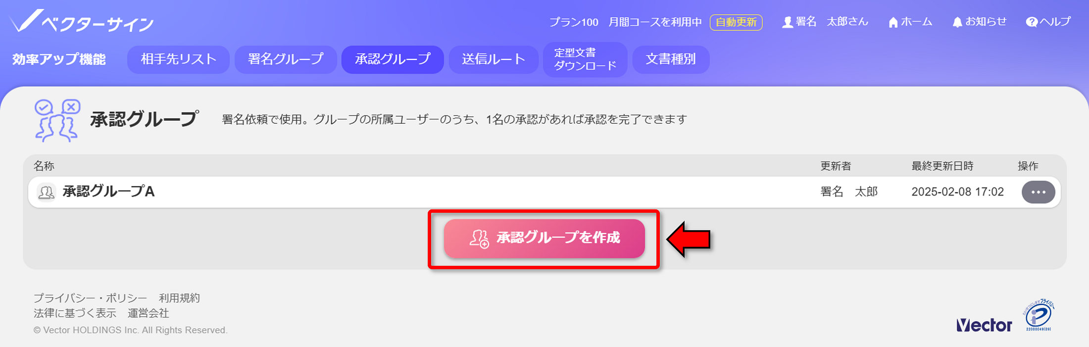 承認グループ